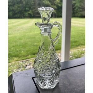 Anchor Hocking‎ Star of David Vinegar Oil Bath Oil Cruet w/ Glass Stopper 7.5"